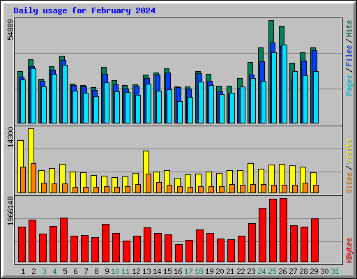Daily usage for February 2024