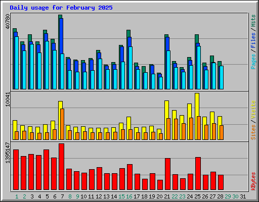 Daily usage for February 2025