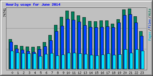 Hourly usage for June 2014