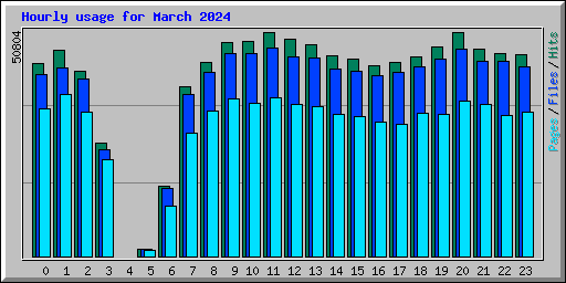 Hourly usage for March 2024