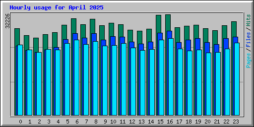 Hourly usage for April 2025